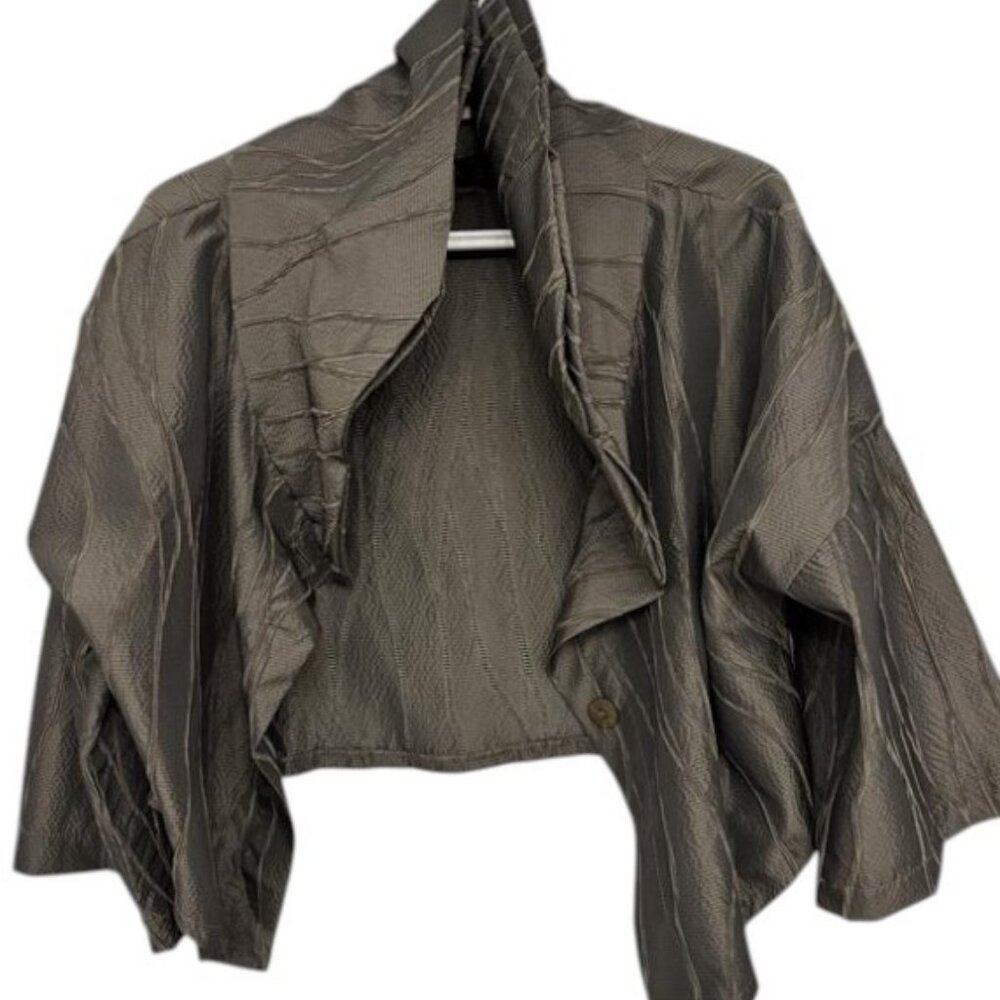 LUUKAA olive green button-up short jacket size 8